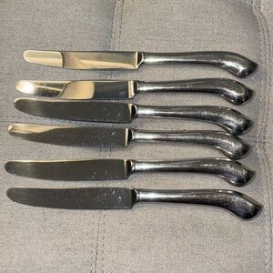 Dinner Knives Pistol Grip Handle Flatware Set Of 6